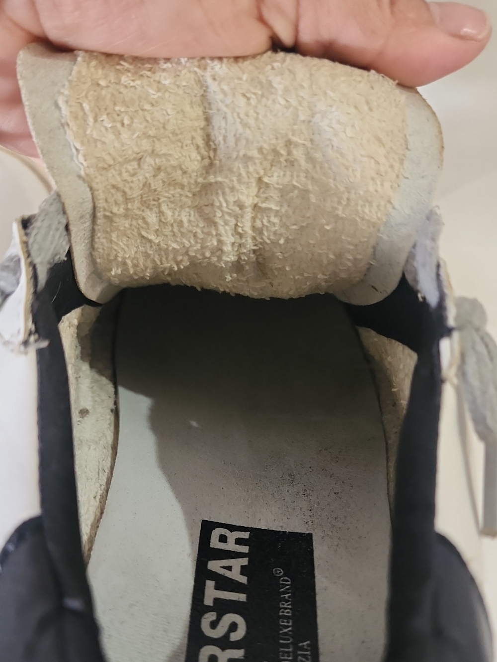 Golden Goose White Leather Sneakers with Gray Star Accent - Picture 8 of 15